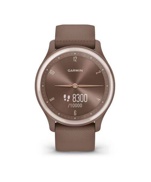 Garmin vívomove® Sport - Urkasse i fargen Cocoa og silikonrem med detaljer i fargen Peach Gold - Bilde 4