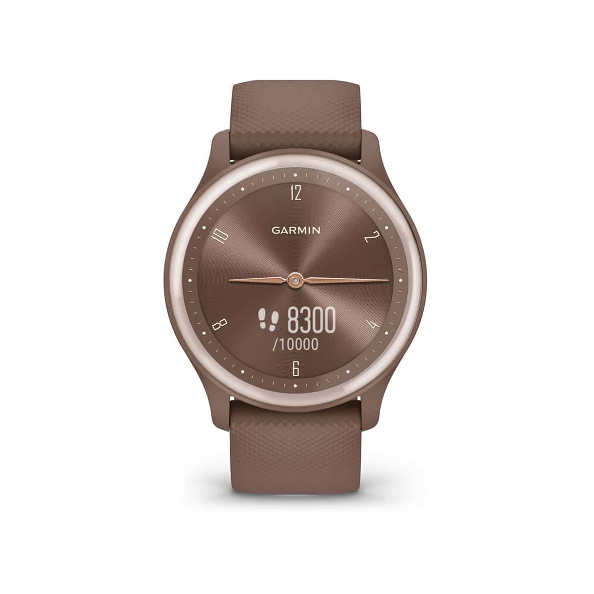 Garmin vívomove® Sport - Urkasse i fargen Cocoa og silikonrem med detaljer i fargen Peach Gold - Bilde 4