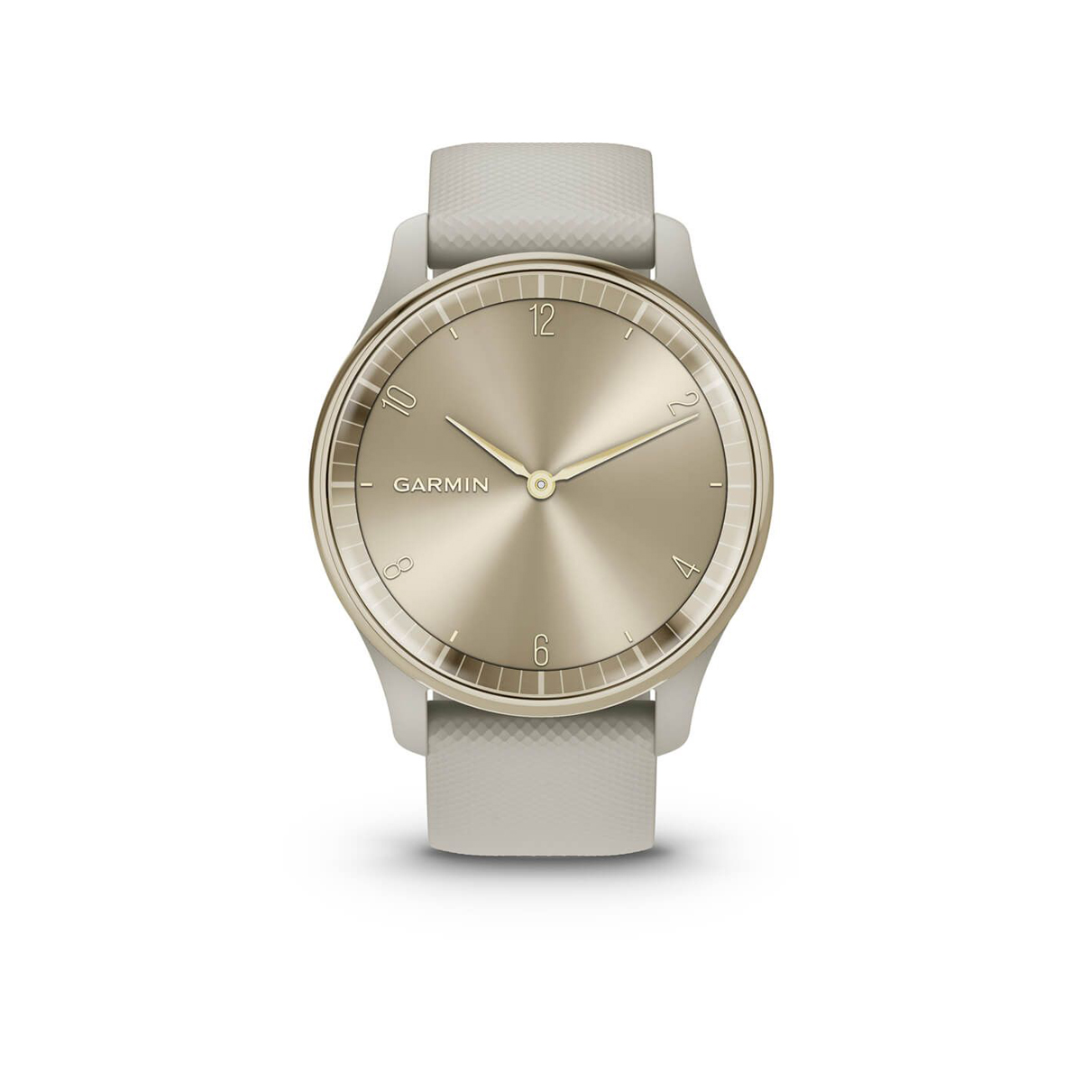 Garmin vívomove® Trend - Ramme i rustfritt stål og fargen Cream Gold med urkasse og silikonrem i fargen French Grey - Bilde 2
