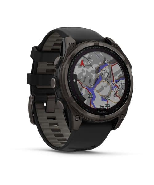 Garmin fēnix® 8–47 mm, Solar, Sapphire - Sapphire, Karbongrå DLC-titan med sort/steingrå silikonrem - Bilde 3