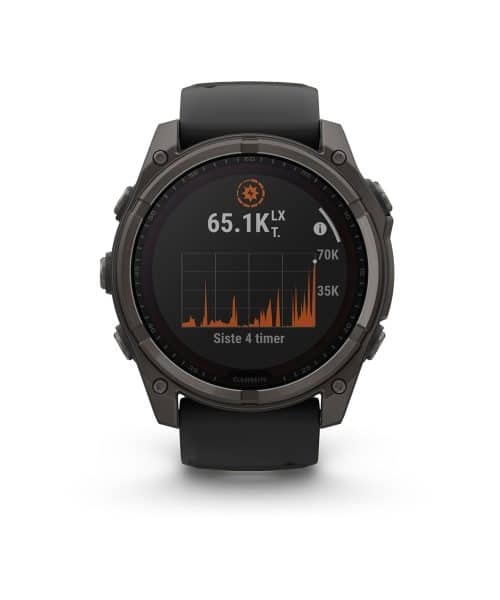Garmin fēnix® 8–51 mm, Solar, Sapphire - Sapphire, Karbongrå DLC-titan med sort/steingrå silikonrem - Bilde 2
