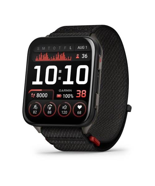 Garmin Venu® X1 - Sort med skifergrått titandeksel og sort ComfortFit-nylonrem