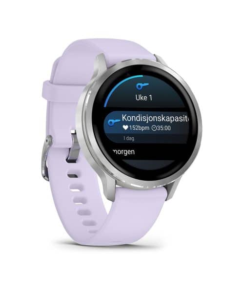 Garmin Venu® 4 - 41 mm - Sølv med lilla silikonrem - Bilde 3