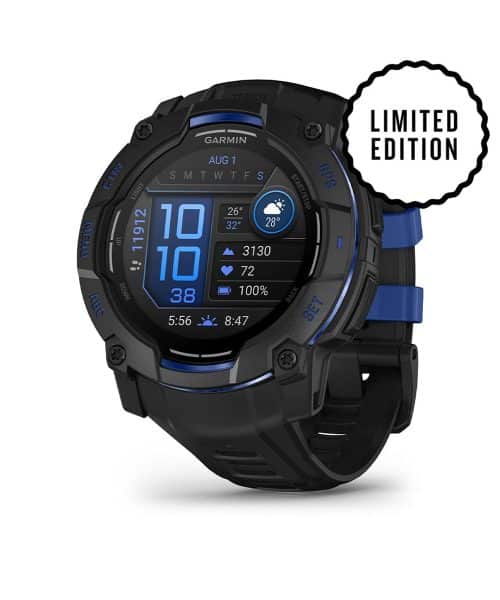 Garmin Instinct® 3 – 50 mm, AMOLED - Sort med sort / elektrisk blå rem