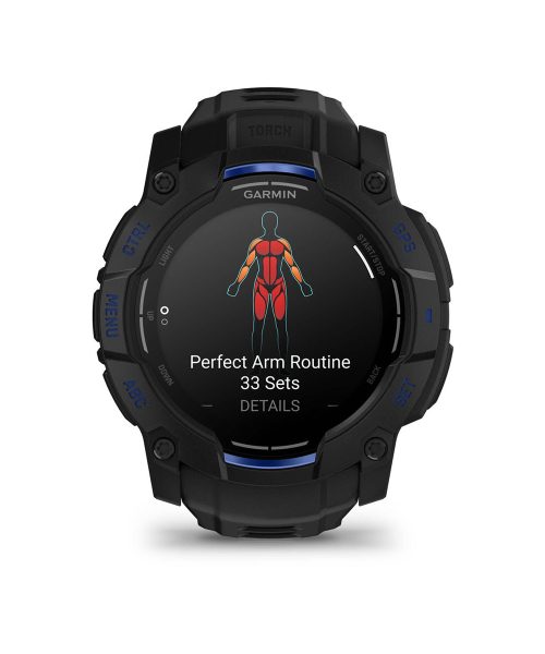 Garmin Instinct® 3 – 50 mm, AMOLED - Sort med sort / elektrisk blå rem - Bilde 4