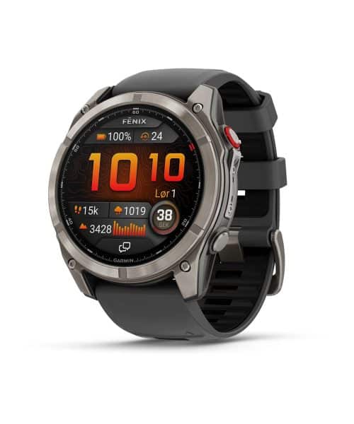 Garmin fēnix® 8 Pro – 51 mm, AMOLED - Sapphire, titan med grafittfarget/svart silikonrem
