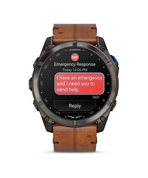 Garmin D2™ Mach 2 Pro - Karbongrå DLC-titan med kastanjefarget skinnrem - Bilde 2