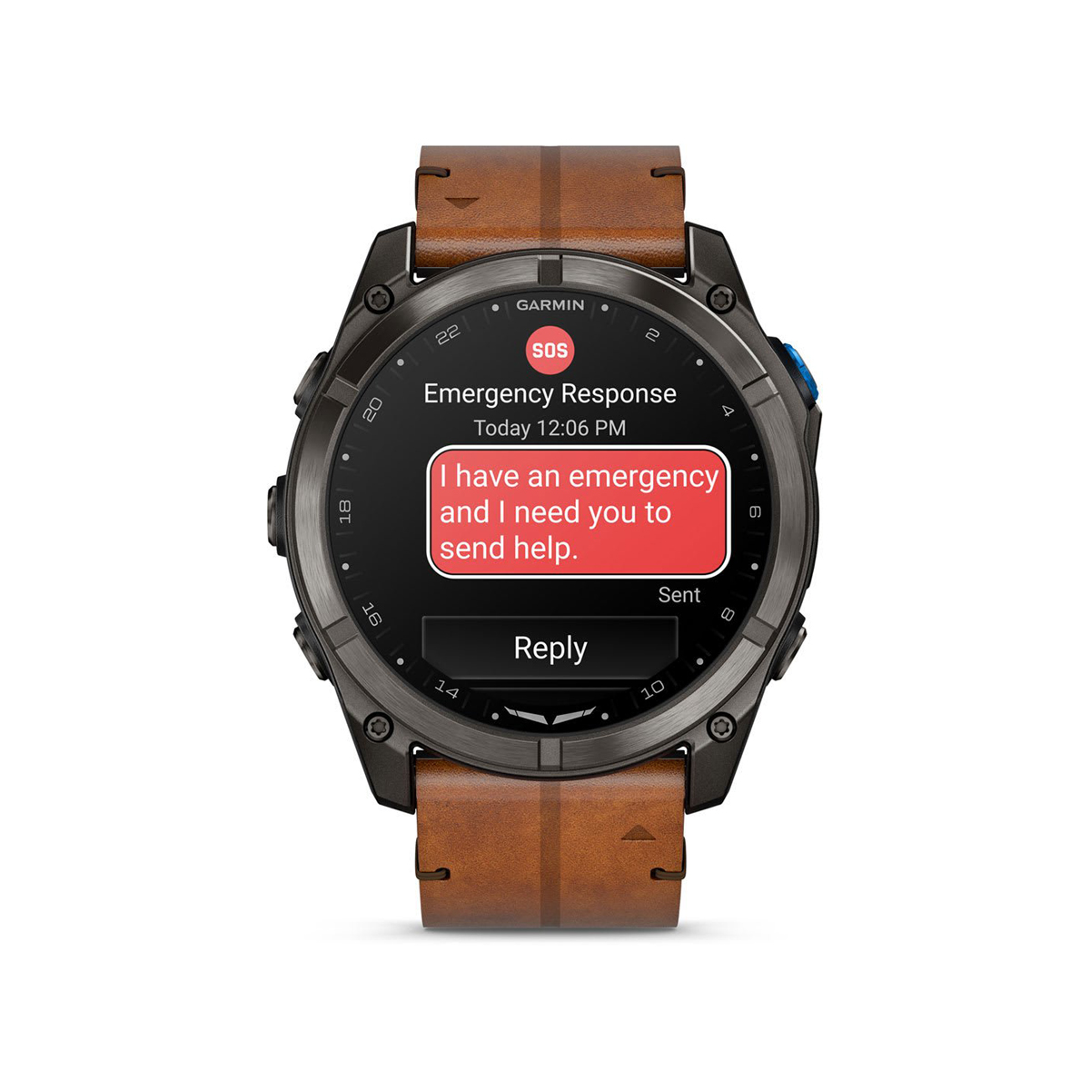 Garmin D2™ Mach 2 Pro - Karbongrå DLC-titan med kastanjefarget skinnrem - Bilde 2