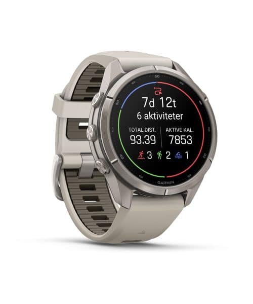 Garmin fēnix® 9 Pro – 43mm - Titan med tåkegrå/mørk sandsteinsfarget silikonrem - Bilde 3