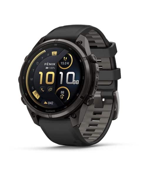 Garmin fēnix® 9 Pro – inReach®, 47mm - Karbongrå DLC-titan med sort/steingrå silikonrem