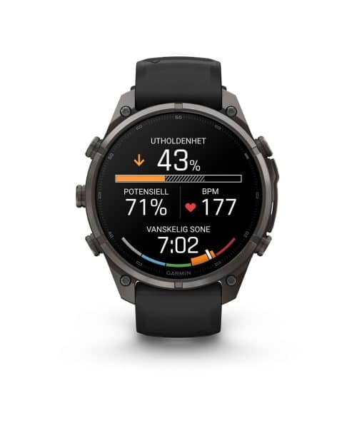 Garmin fēnix® 9 Pro – inReach®, 47mm - Karbongrå DLC-titan med sort/steingrå silikonrem - Bilde 4