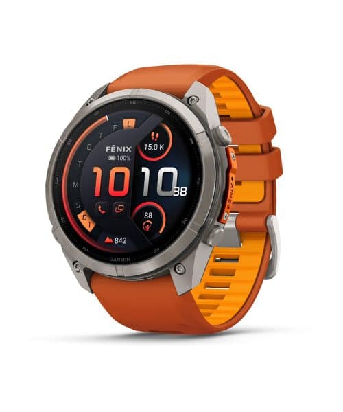 Garmin fēnix® 9 Pro – inReach®, 51mm - Titan med høstoransje/oransje silikonrem
