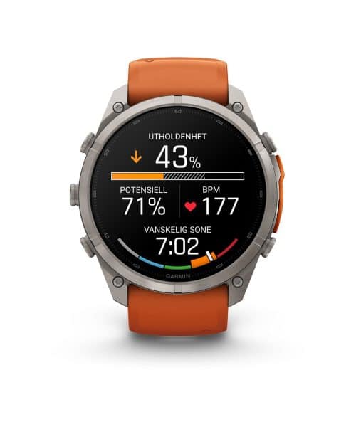 Garmin fēnix® 9 Pro – inReach®, 51mm - Titan med høstoransje/oransje silikonrem - Bilde 4