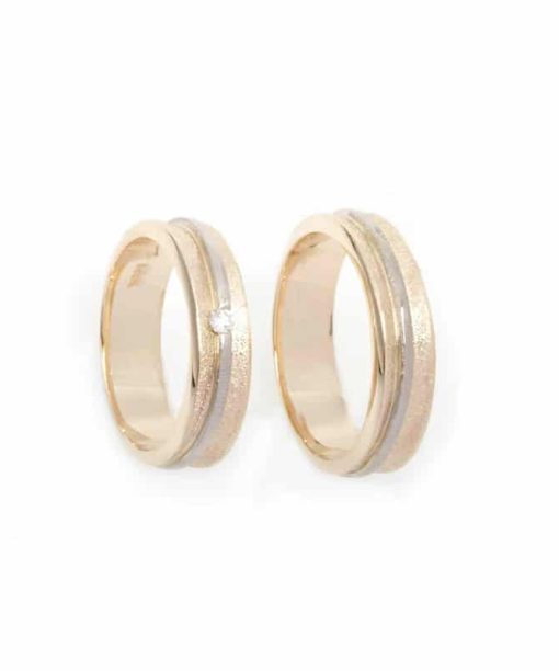 Van Bergen "Alassio" Ring i gult gull med hvitt gull bånd