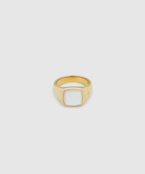 Tom Wood Kay Ring Gold White MOP
