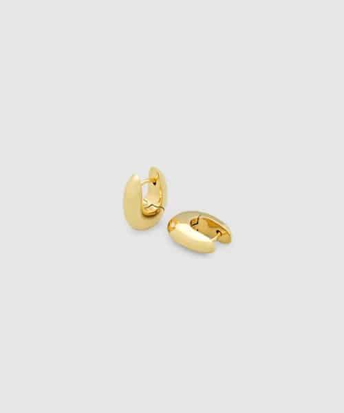Tom Wood Pebble Hoops Small Gold