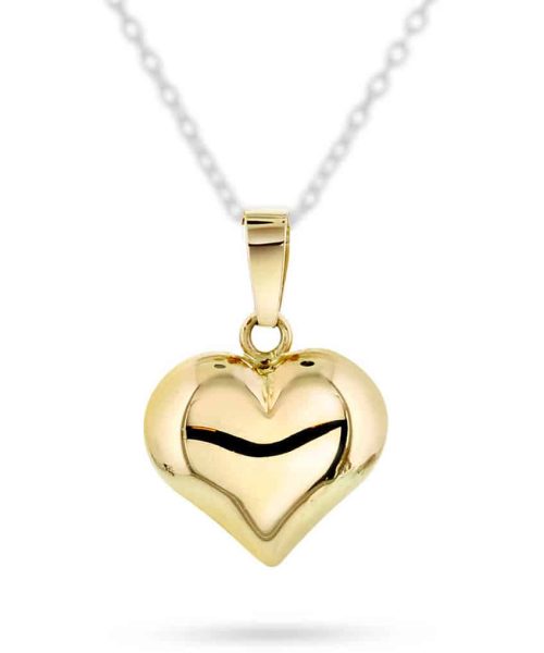 Pan Jewelry Anheng i gull hjerte 8mm