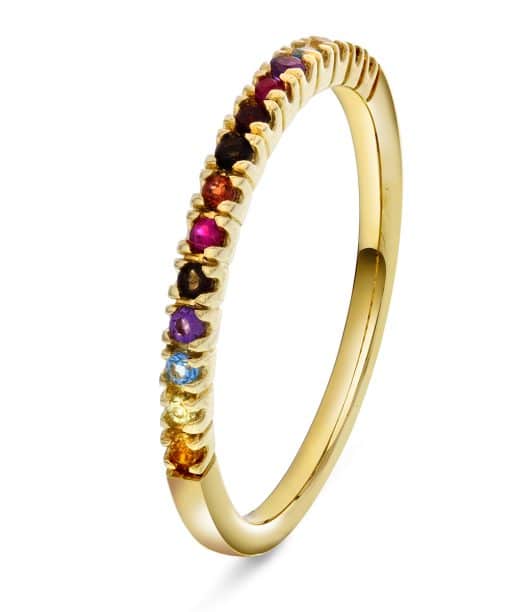 Flerfarget ring i Gult gull
