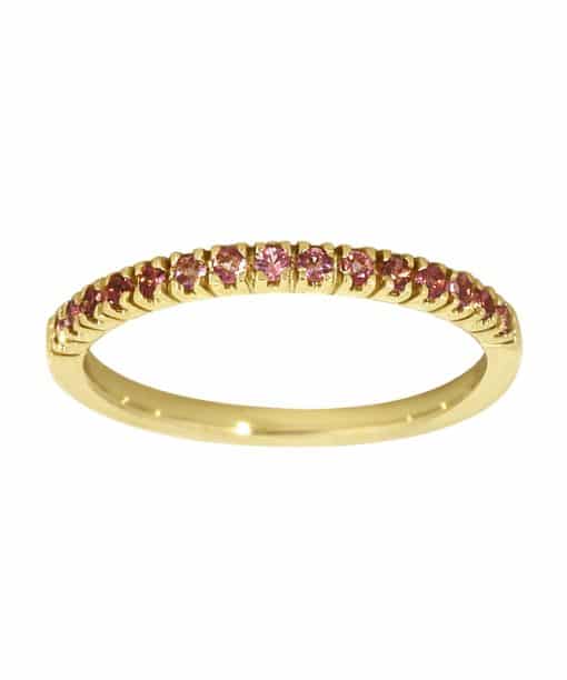 Gult Gull ring med 0.20ct. Rosa Turmalin