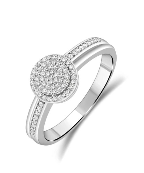 Diamantring Rund med 0,25ct TW.SI i Hvitt Gull
