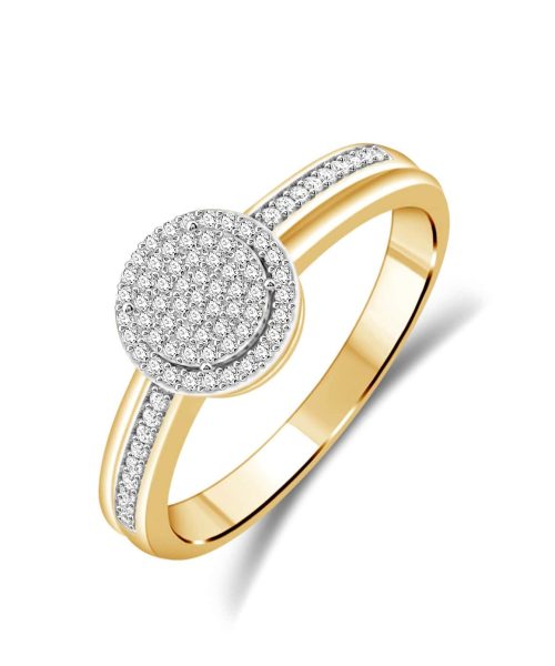 Diamantring Rund med 0.25ct TW.SI i Gult Gull