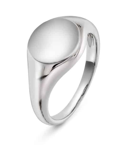 Signetring i Hvitt Gull