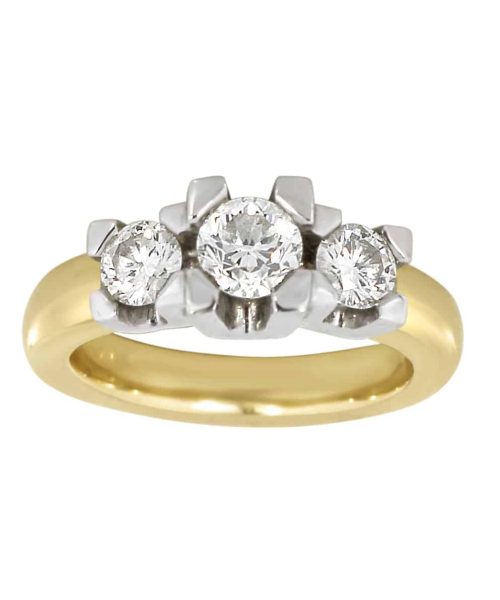 Diamantring Tre-sens 1ct. Brilliant Cut, Top Wesselton SI
