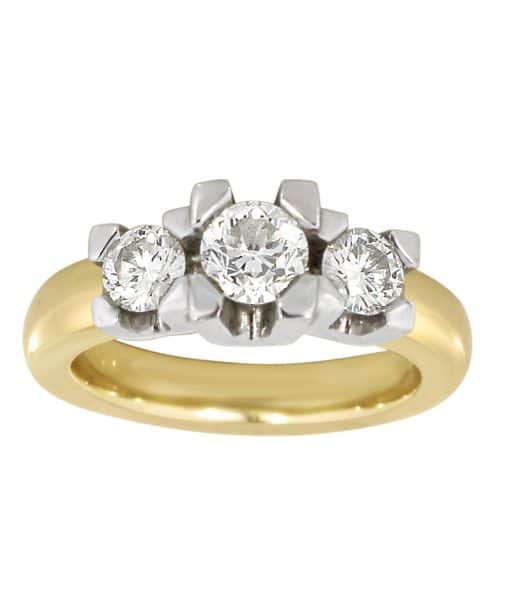 Diamantring Tre-sens 1ct. Brilliant Cut, Top Wesselton SI