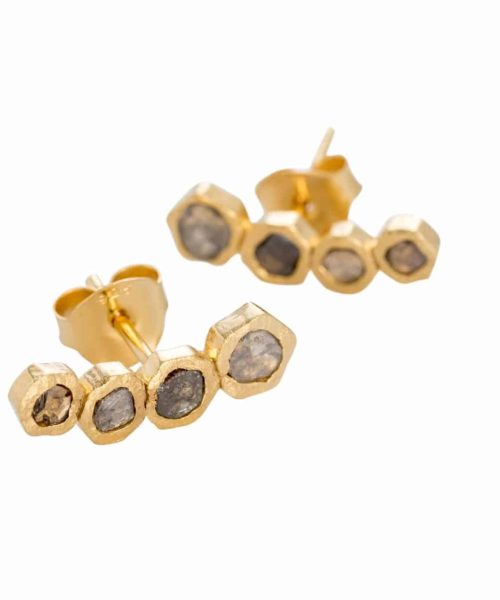 Between Two Eternities, Earstuds, 18k Gold plated - Bjørg