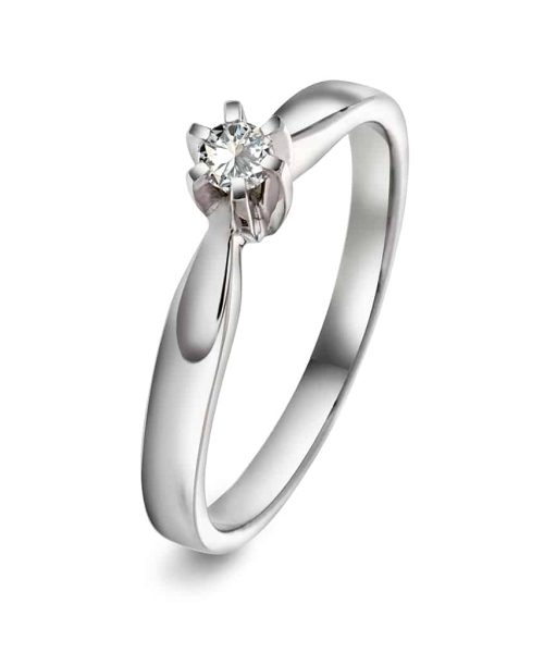 Capella ring i hvitt gull, Diamant 0.10ct (WSI)