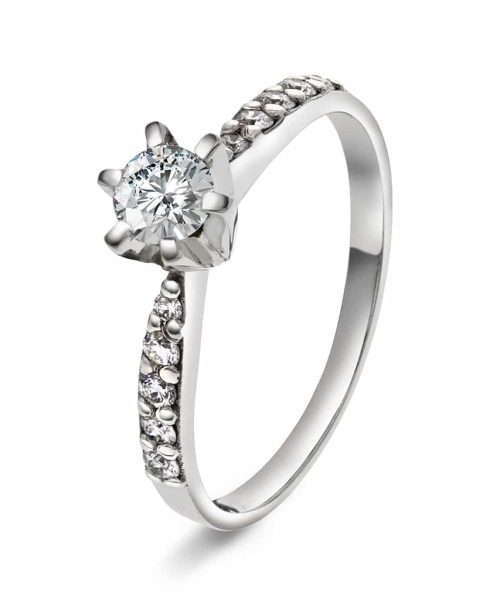 Superstar Enstensring i hvitt gull, Diamant 0.58ct (TWSI)