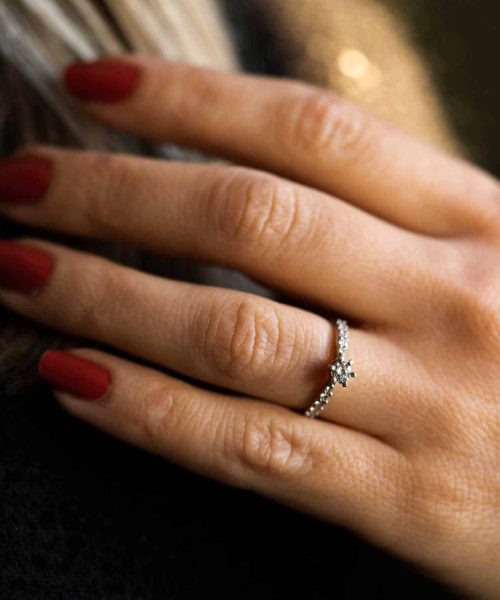 Superstar Enstensring i hvitt gull, Diamant 0.58ct (TWSI) - Bilde 2