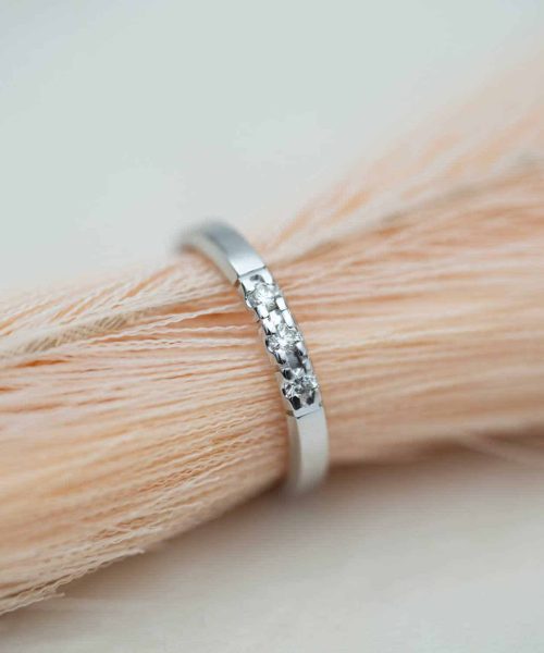 Alliansering Alpha i hvitt gull, Diamant 0.09ct (WSI) - Bilde 2
