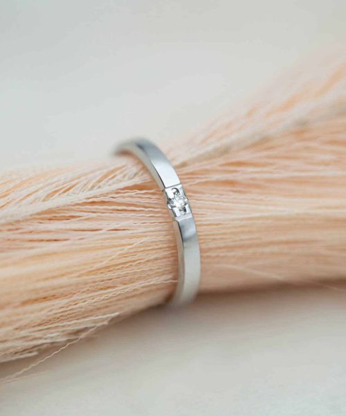 Alliansering Alpha i hvitt gull, Diamant 0.05ct (WSI) - Bilde 2