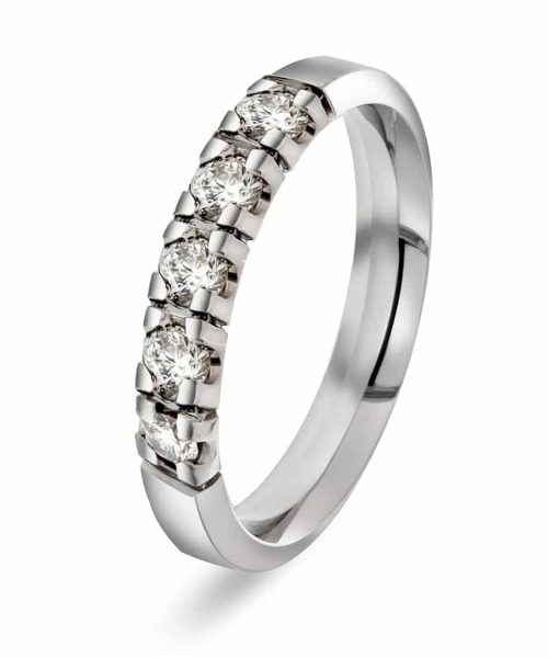 Alliansering Alpha i hvitt gull, Diamant 0.35ct (WSI)