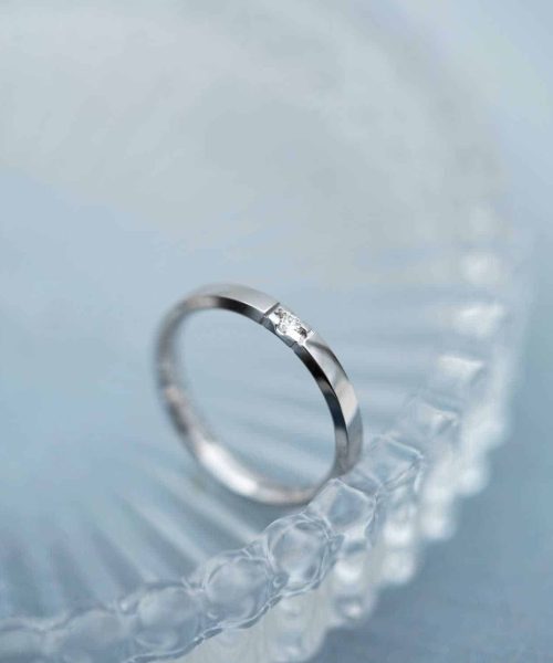 Alliansering Alpha i hvitt gull, Diamant 0.10ct (WSI) - Bilde 2