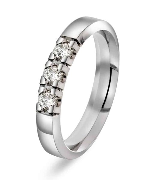 Alliansering Alpha i hvitt gull, Diamant 0.30ct (WSI)
