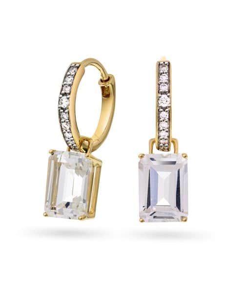 Ørepynt i Gult gull med 0.10ct. Diamant og 2.20ct. Topas