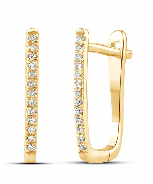 Diamantørepynt 0.12ct. Brilliant Cut, Gult gull - Bilde 2