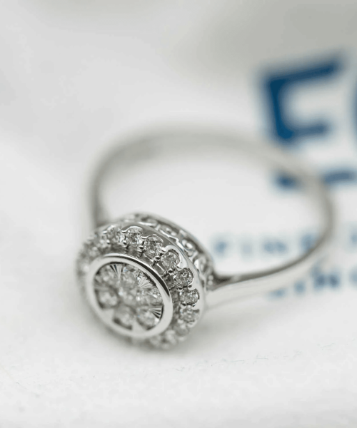 Ring i hvitt gull med diamant 0,50 ct WSI - Bilde 3