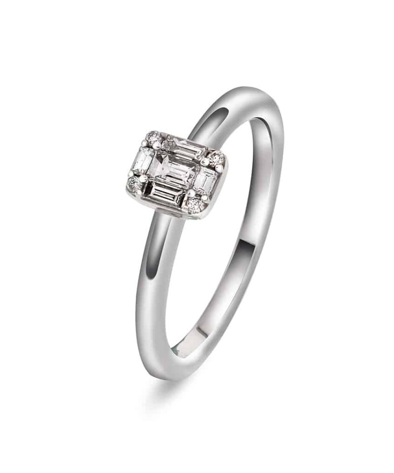 Ring i hvitt gull med diamant 0,29 ct WSI