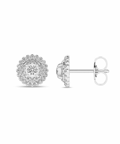 Diamantøredobber Hvitt gull 0.25ct. Brilliant Cut - Bilde 2