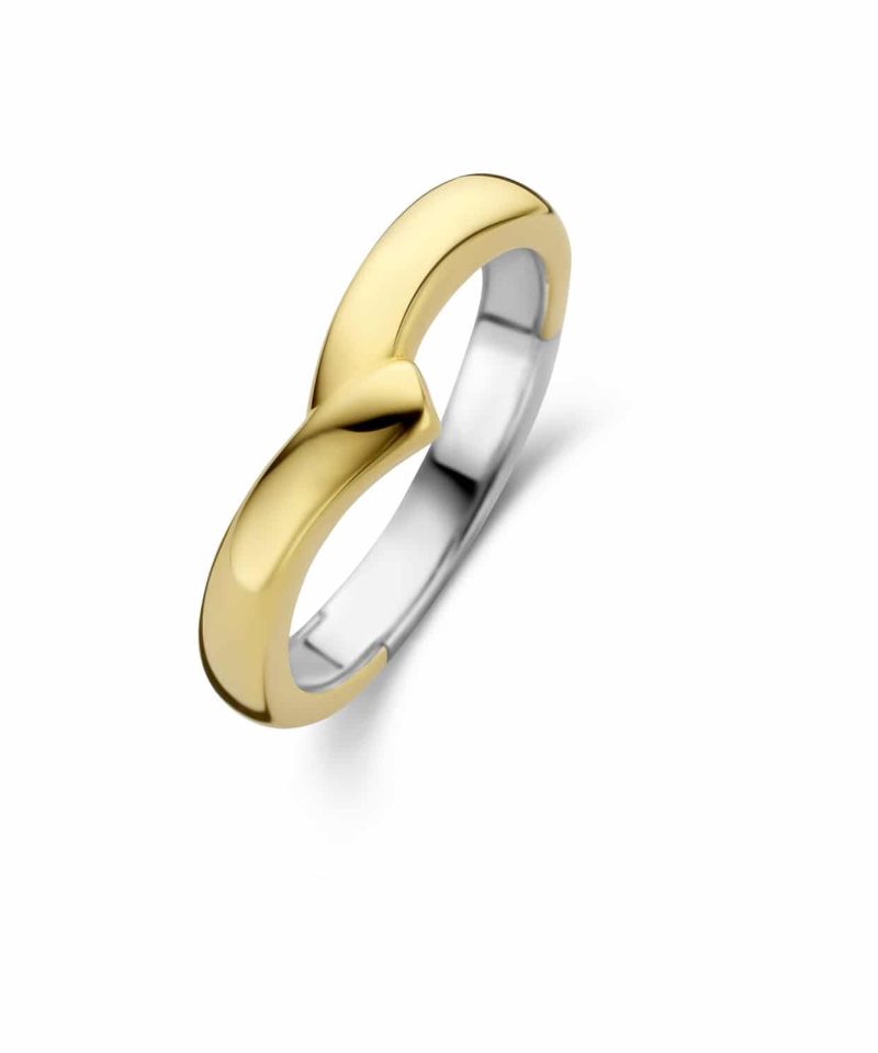 Ti Sento - Milano gold-plated silver ripple ring 12265SY