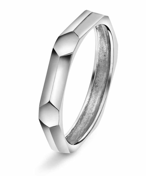 Fasettring i hvitt gull 3.2mm