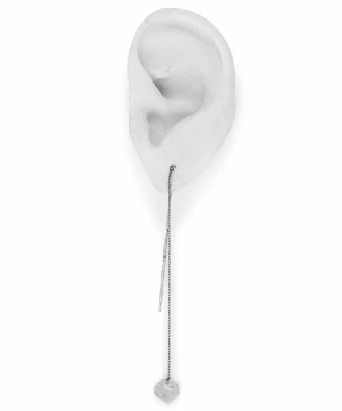 Herkimer Diamond Earpiece, 925 Silver, platinum plated - Bjørg - Bilde 2