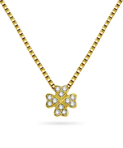 Diamantanheng i Gult gull, 0.12ct. Brilliant Cut