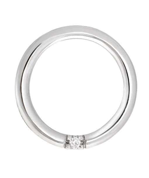 Sirkelanheng i Hvitt gull med 0.05ct. Diamant