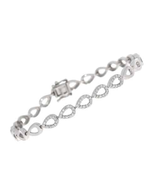 Diamantarmbånd 0.35ct. Brillian Cut, Hvitt gull