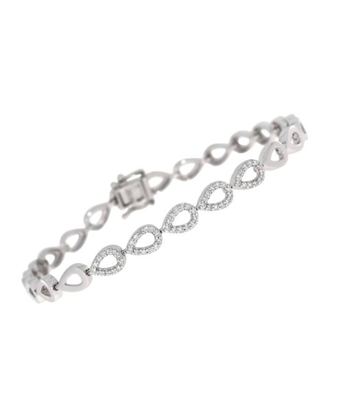 Diamantarmbånd 0.35ct. Brillian Cut, Hvitt gull