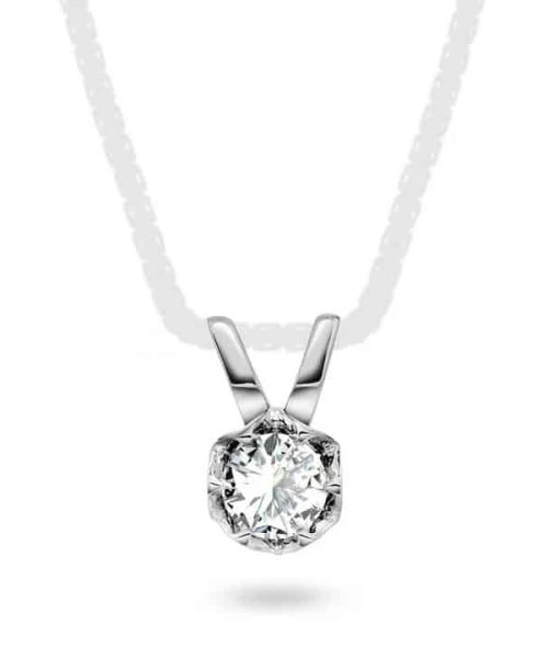 Tulipan anheng i gult gull med diamant 0,30 ct twsi